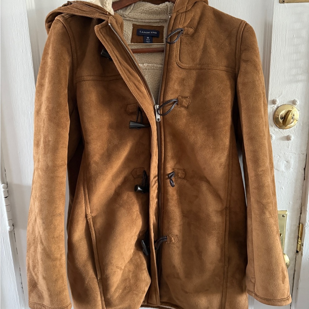 Lands' End Tan Toggle Trench Coat